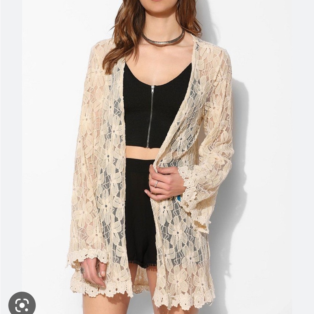Love Sadie (urban outfitters) Lace Kimono Cardigan